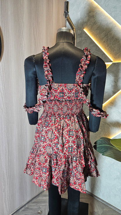 062-D-HOB Boho-Chic printed sleeveless dress  – Made in India