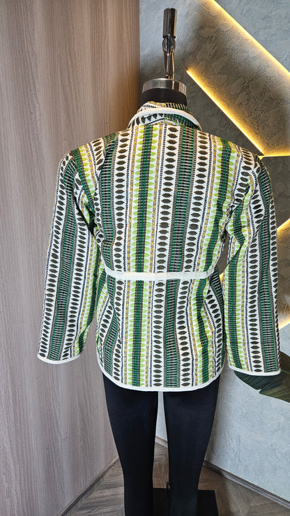 063-J-HOB Handwoven Ethnic-Inspired Cotton Jacket Top  – Made in India