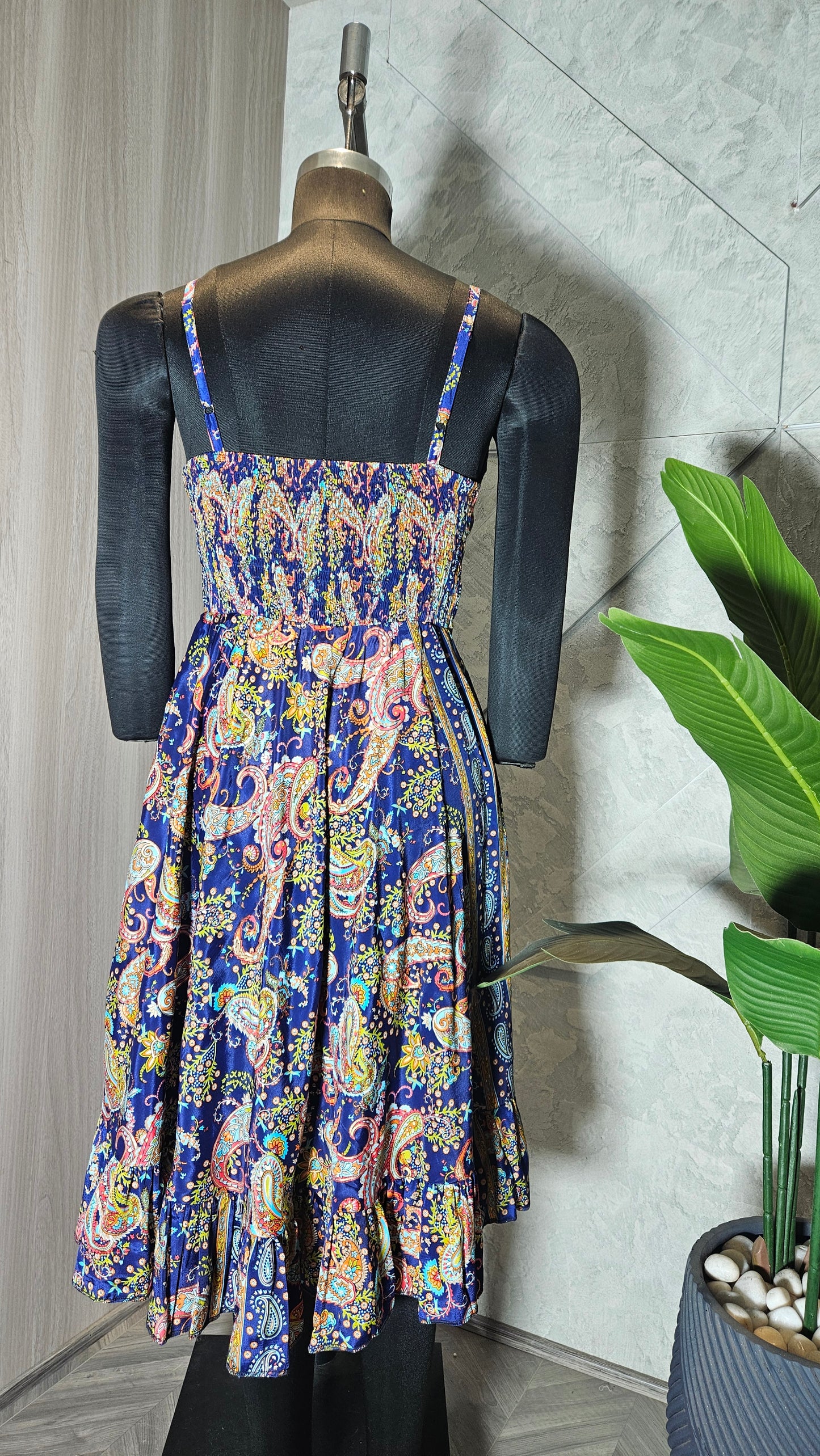 064-D-HOB Women's Boho Paisley Print Sleeveless Wrap Dress – Made in India