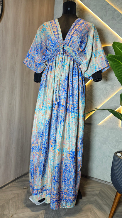 065-D-HOB Elegant Indian Boho Kaftan Maxi Dress – Made in India