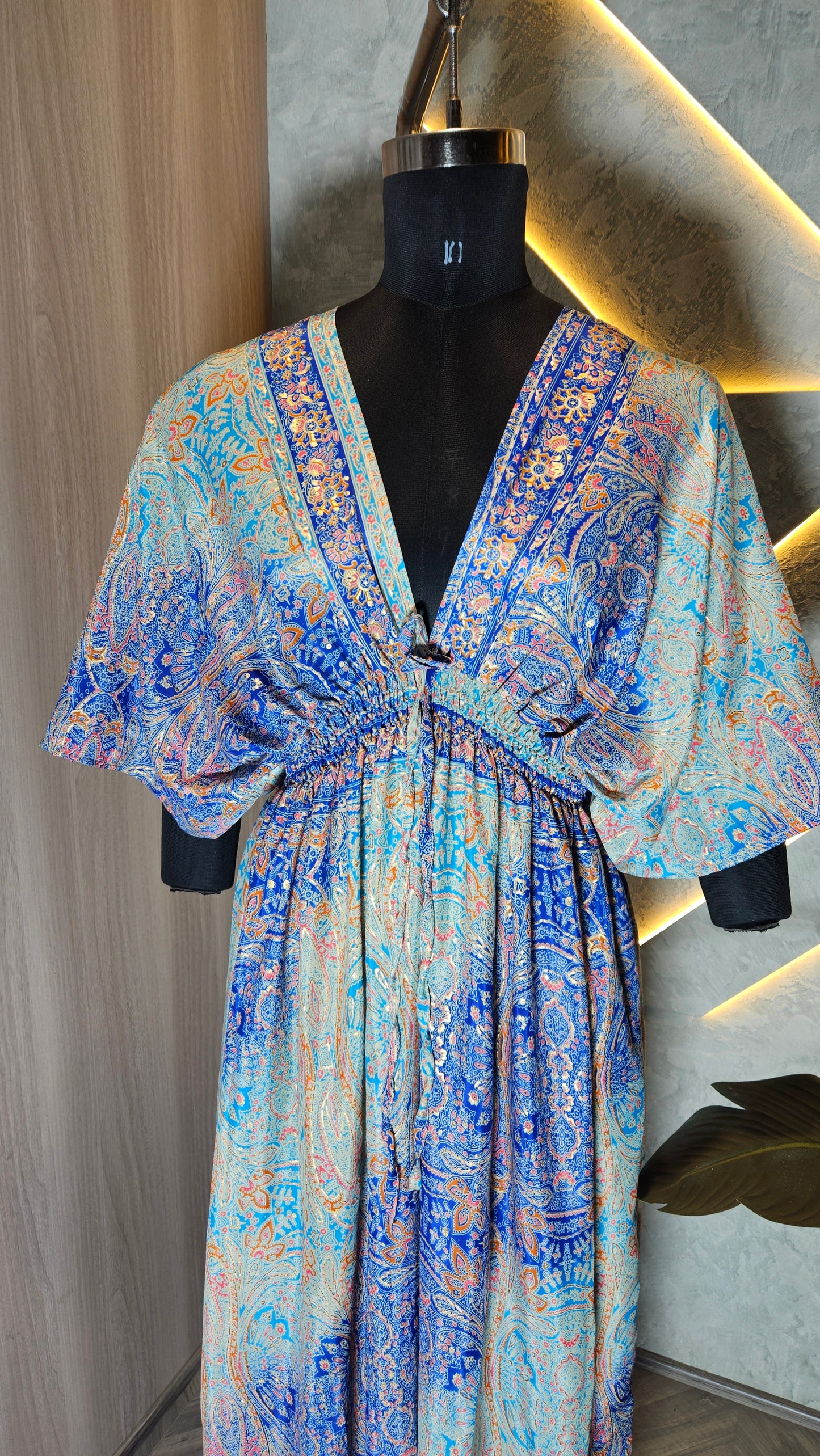 065-D-HOB Elegant Indian Boho Kaftan Maxi Dress – Made in India