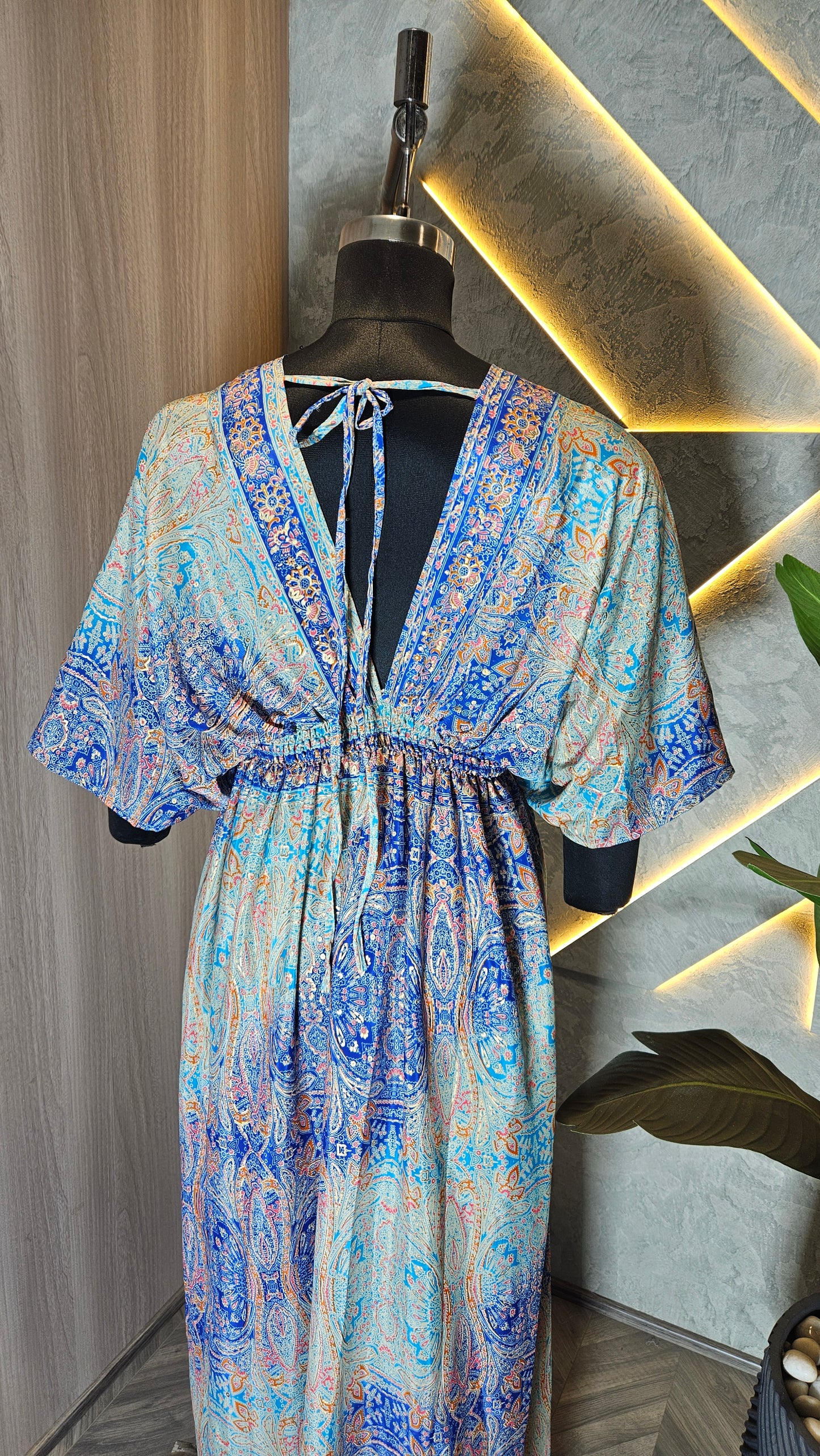 065-D-HOB Elegant Indian Boho Kaftan Maxi Dress – Made in India