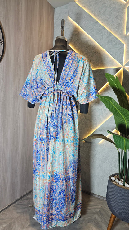065-D-HOB Elegant Indian Boho Kaftan Maxi Dress – Made in India