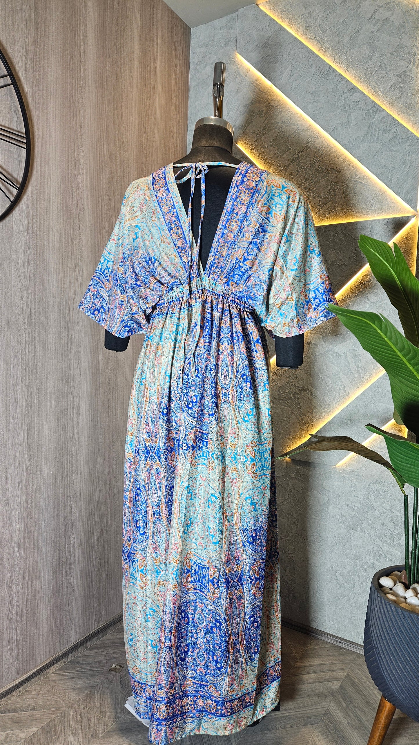 065-D-HOB Elegant Indian Boho Kaftan Maxi Dress – Made in India