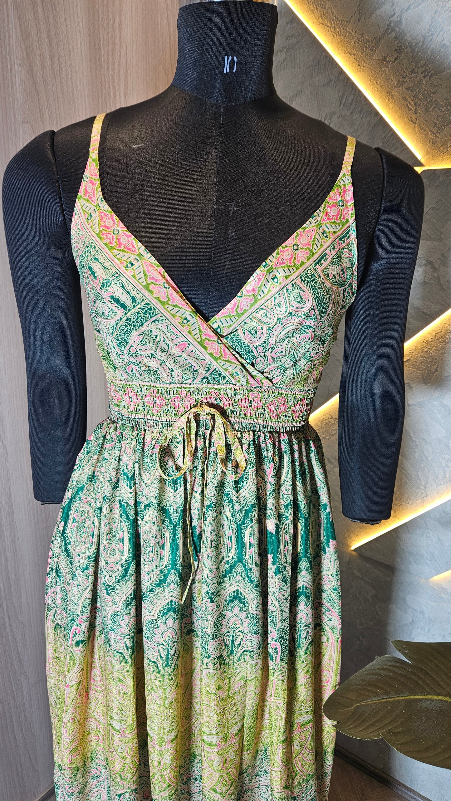 066-D-HOB Bohemian Printed Cotton Maxi Dress – Made in India