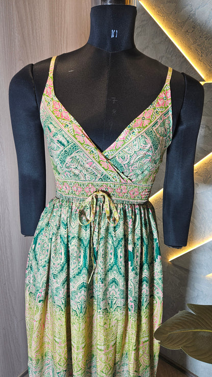 066-D-HOB Bohemian Printed Cotton Maxi Dress – Made in India