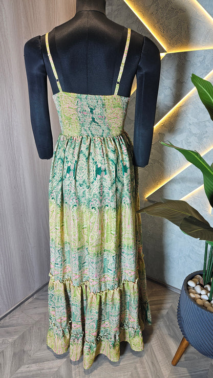 066-D-HOB Bohemian Printed Cotton Maxi Dress – Made in India