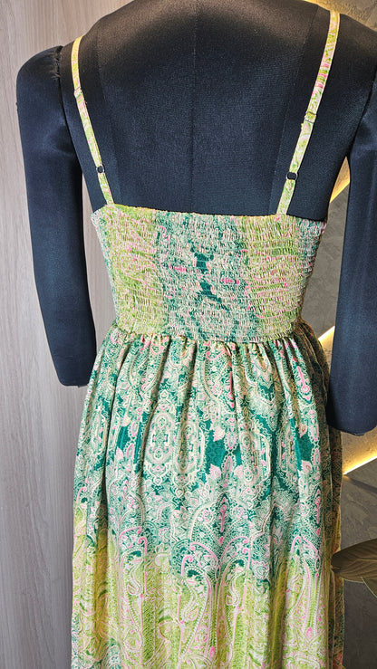 066-D-HOB Bohemian Printed Cotton Maxi Dress – Made in India