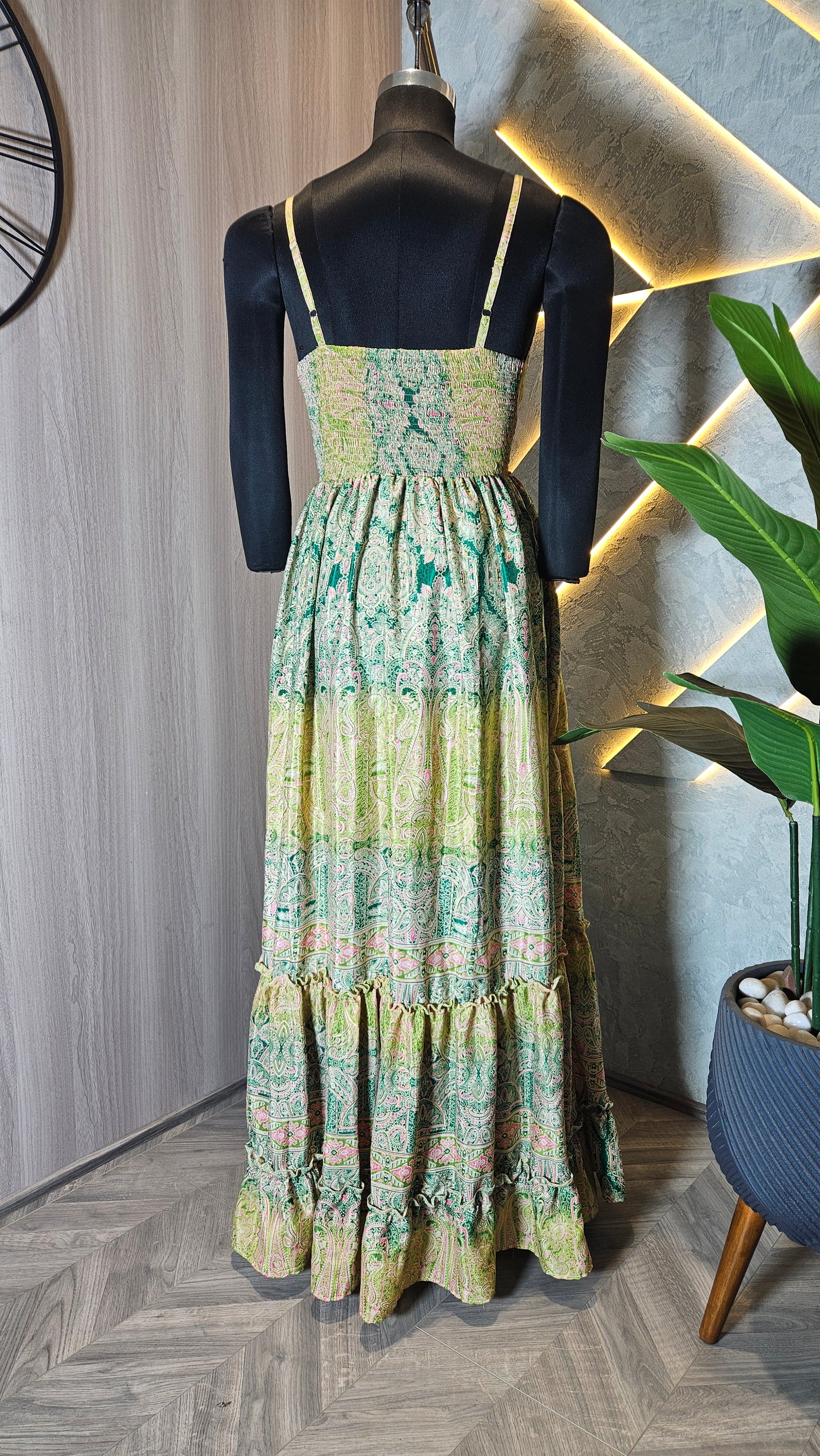 066-D-HOB Bohemian Printed Cotton Maxi Dress – Made in India