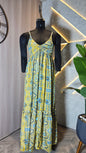 068-D-HOB Bohemian Printed Spaghetti Strap Maxi Dress – Made in India