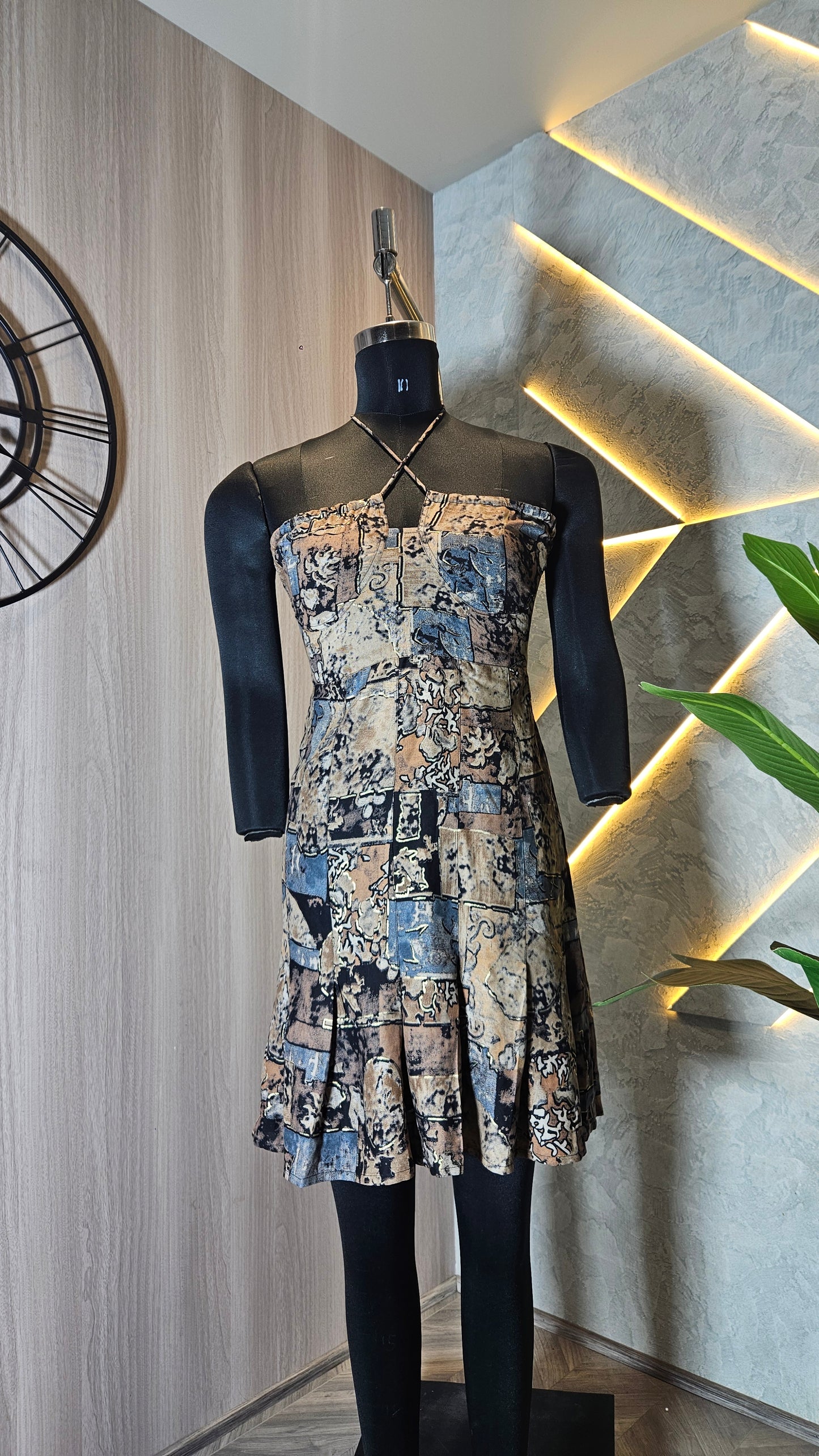 072-D-HOB Marble Print Wrap Dress Top – Made in India