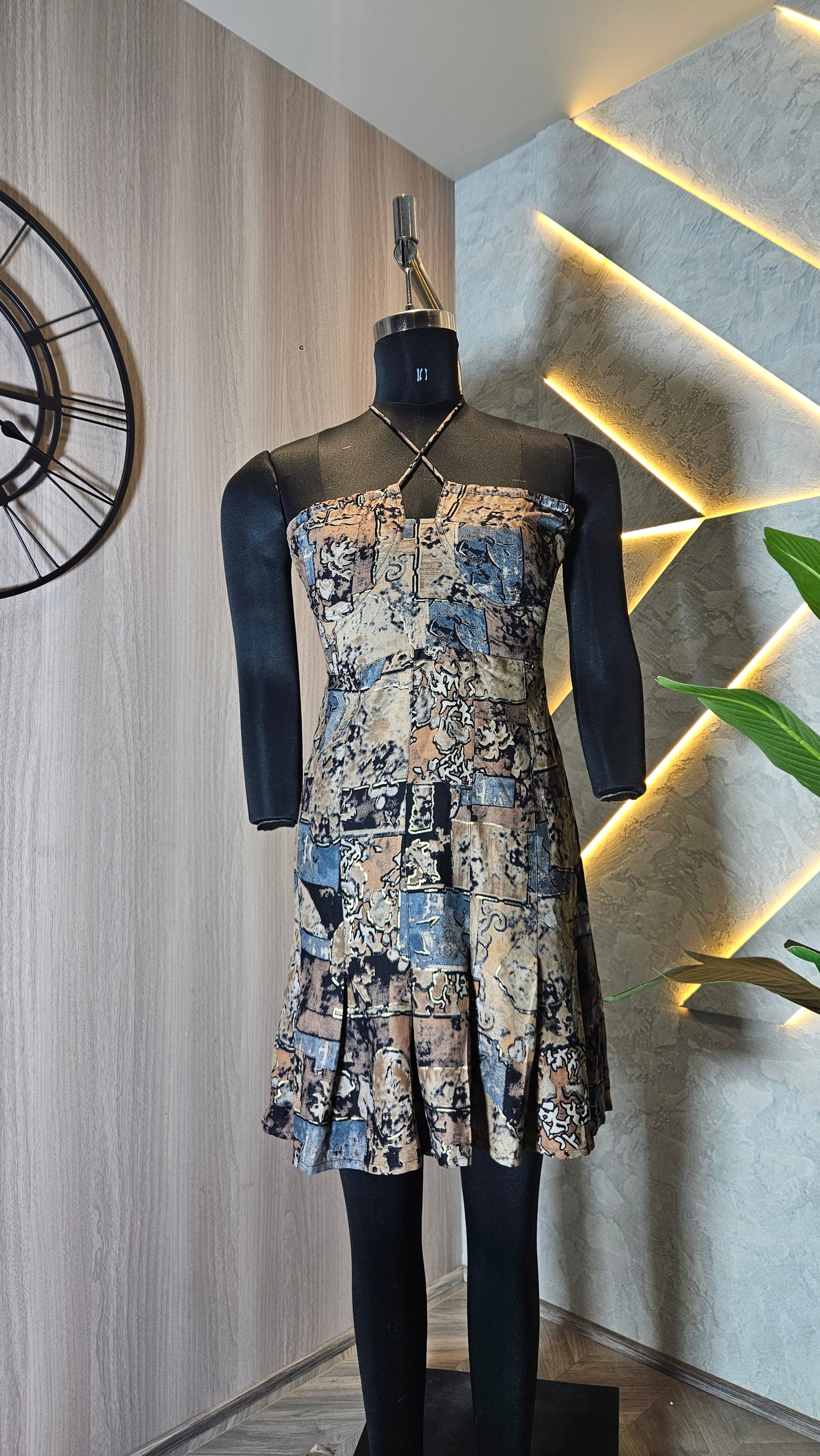 072-D-HOB Marble Print Wrap Dress Top – Made in India