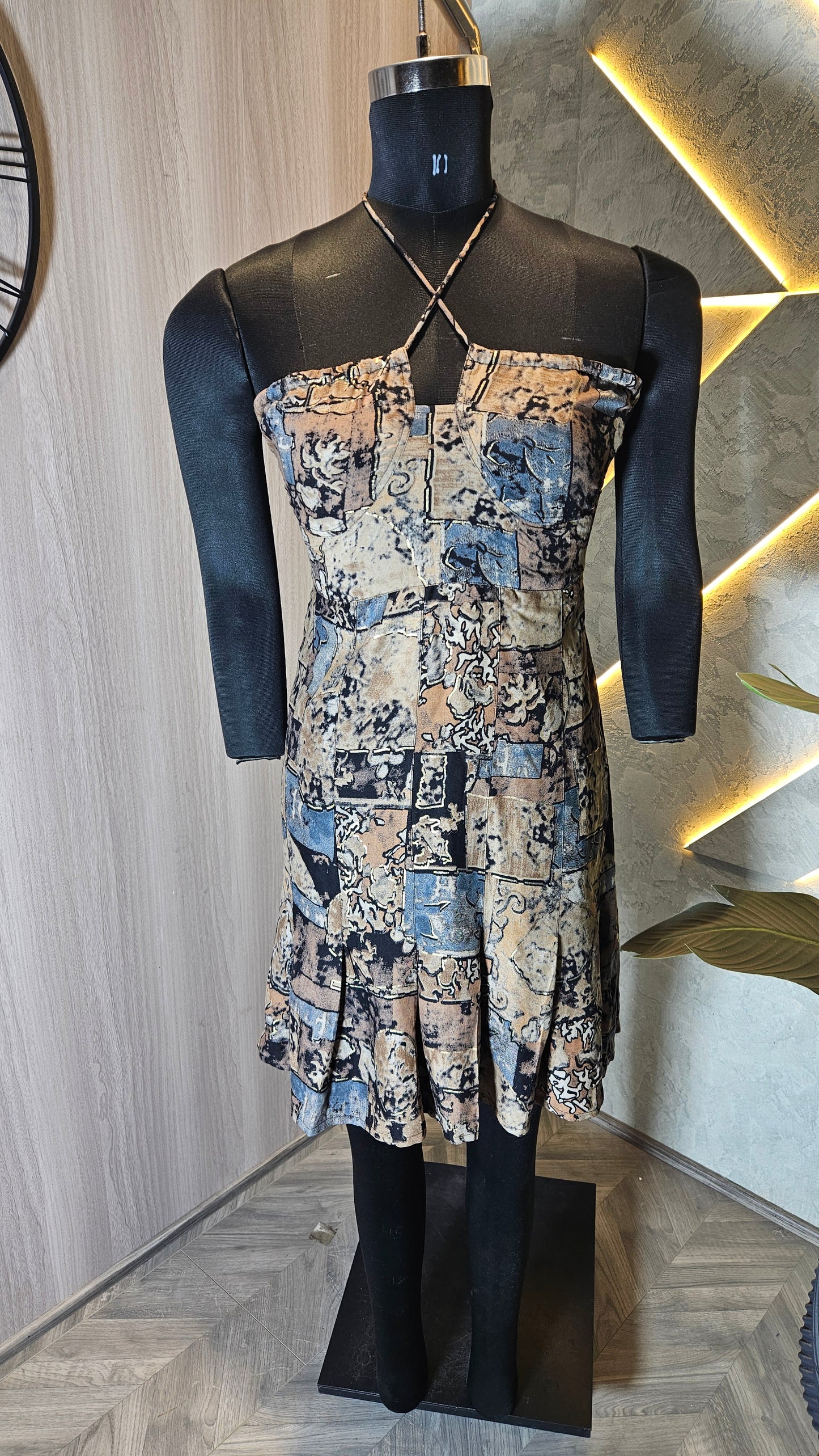 072-D-HOB Marble Print Wrap Dress Top – Made in India