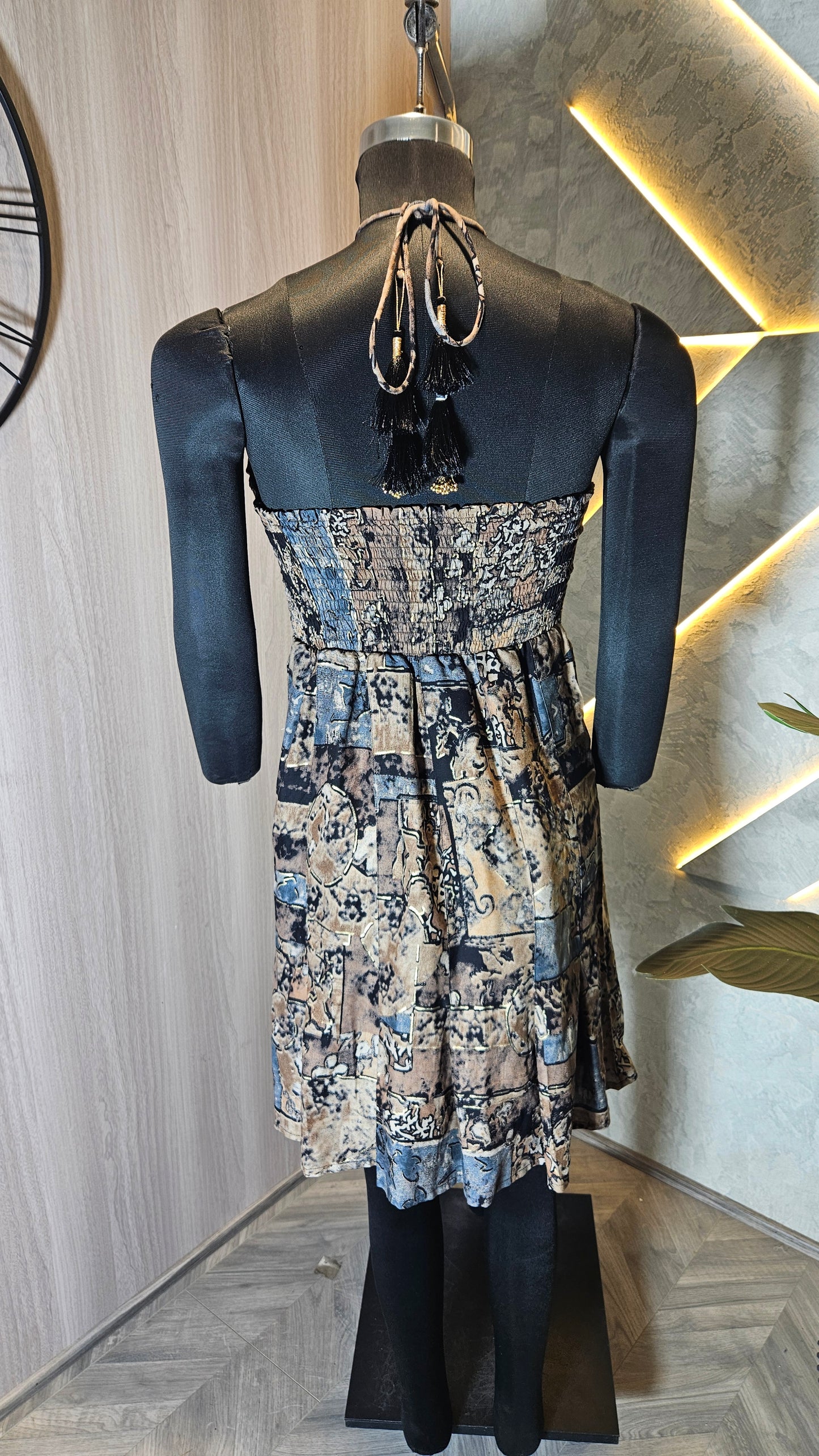 072-D-HOB Marble Print Wrap Dress Top – Made in India