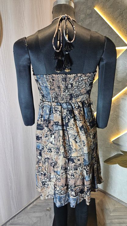 072-D-HOB Marble Print Wrap Dress Top – Made in India