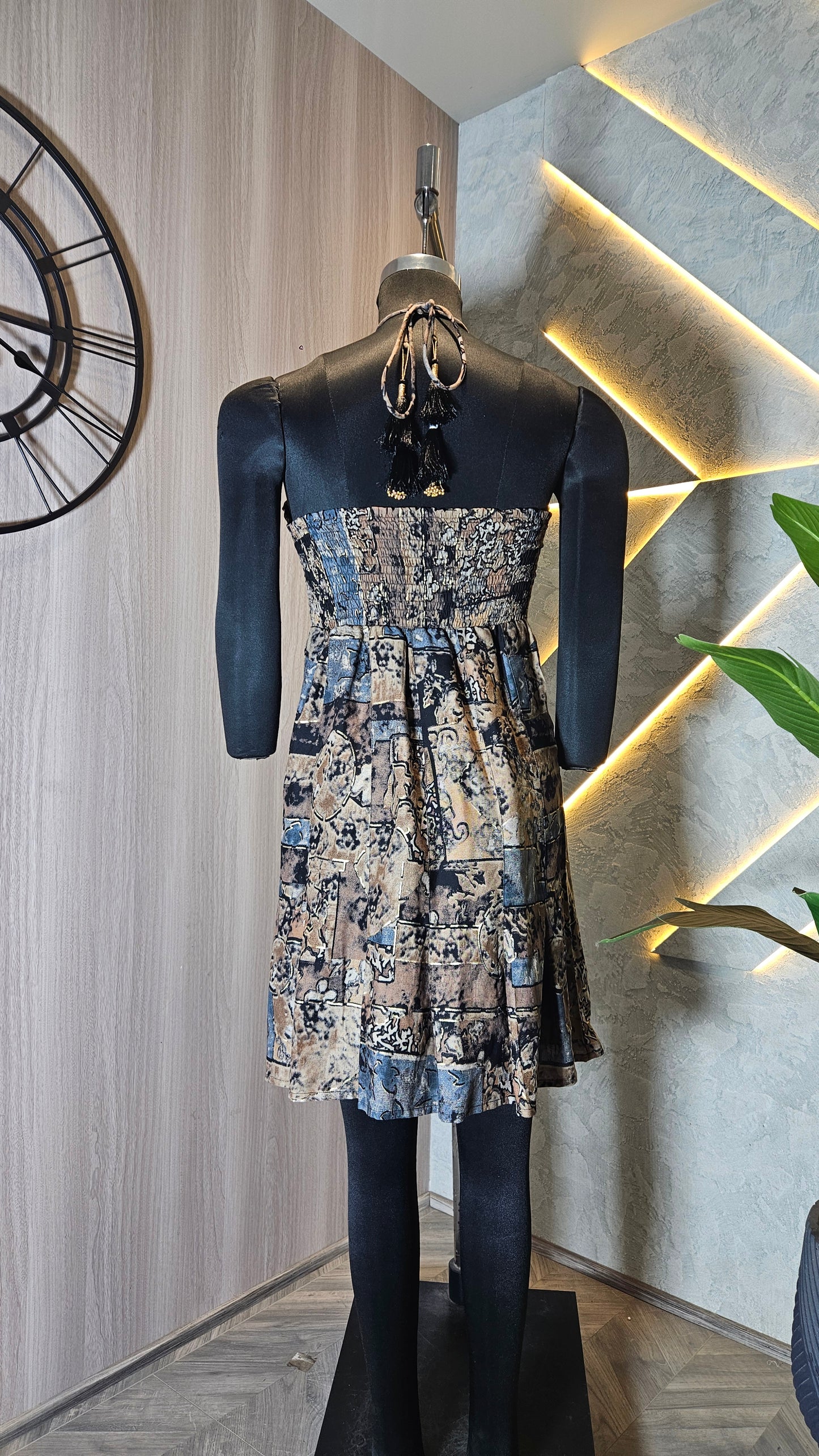 072-D-HOB Marble Print Wrap Dress Top – Made in India