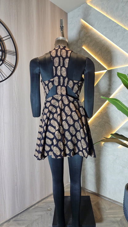 073-D-HOB Women’s Paisley Printed Sleeveless Dress – Made in India