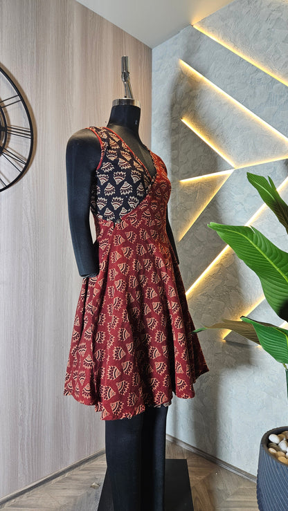 074-D-HOB Handcrafted Embroidered Boho Cotton Top – Made in India