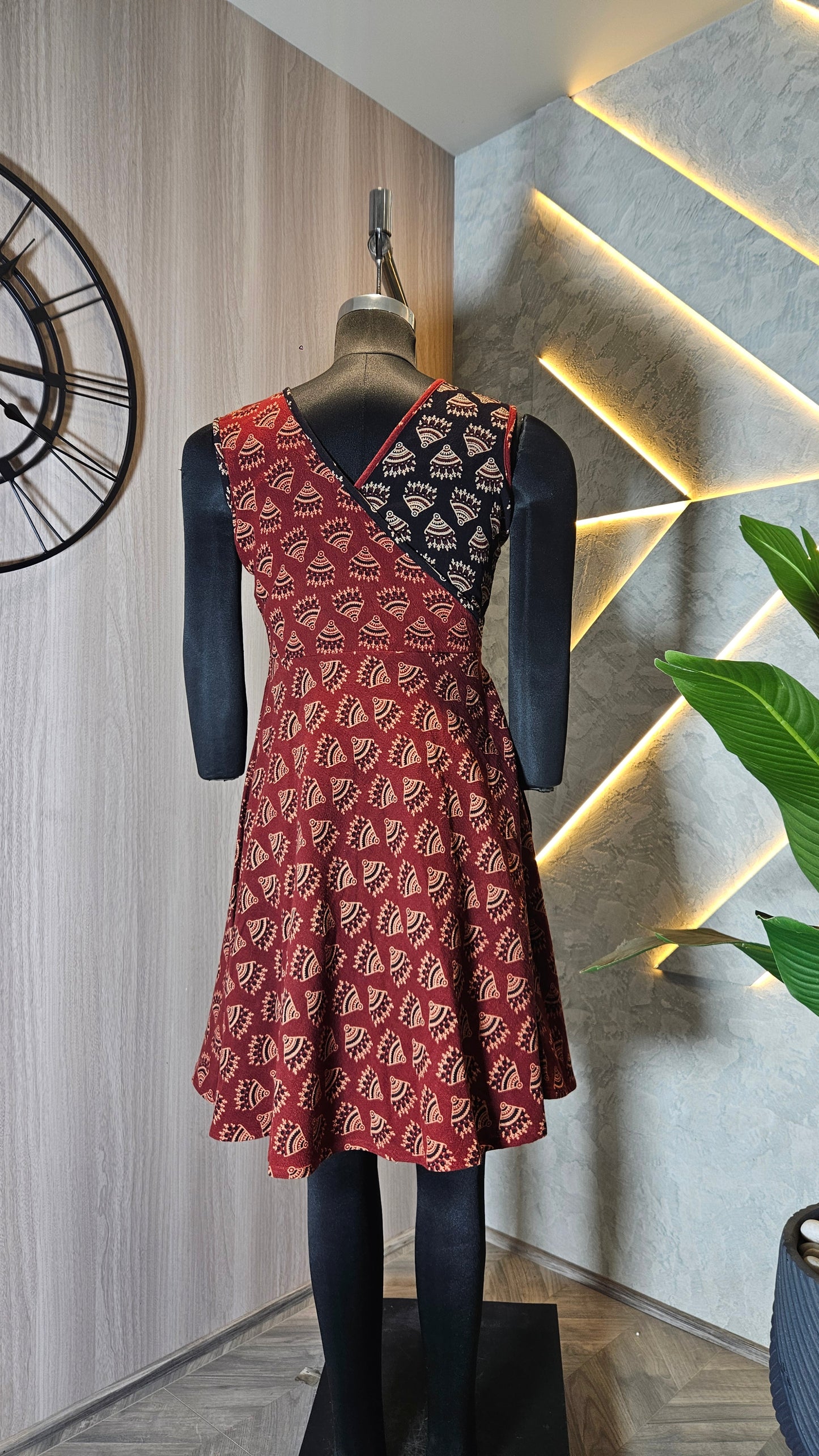 074-D-HOB women's Bohemian Fusion A-line Dress– Made in India