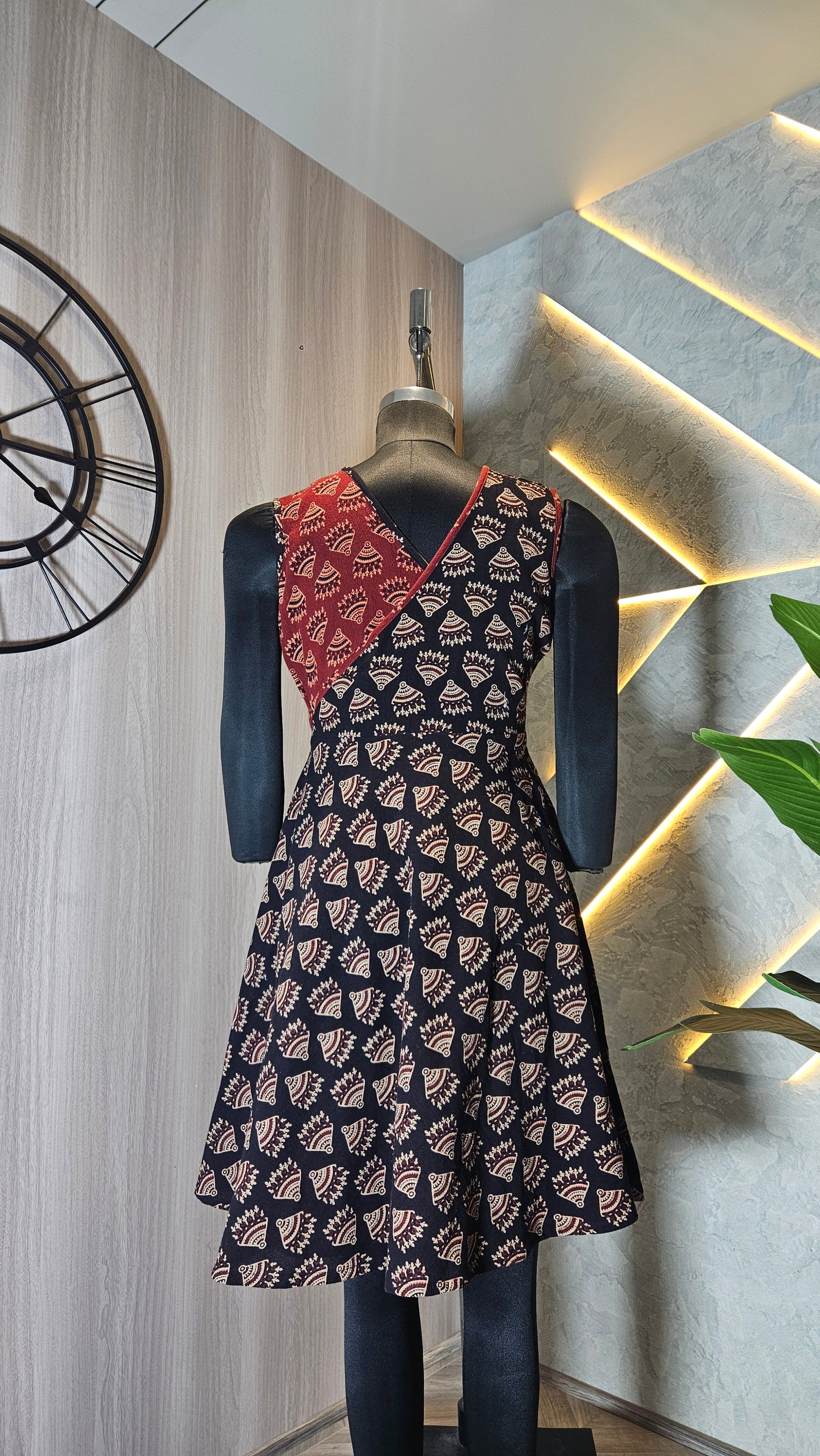 074-D-HOB women's Bohemian Fusion A-line Dress– Made in India