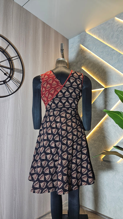 074-D-HOB women's Bohemian Fusion A-line Dress– Made in India