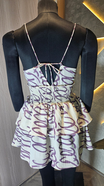 075-D-HOB Women’s Trendy Tie-Front Smocked Crop Top with Peplum Skirt – Made in India