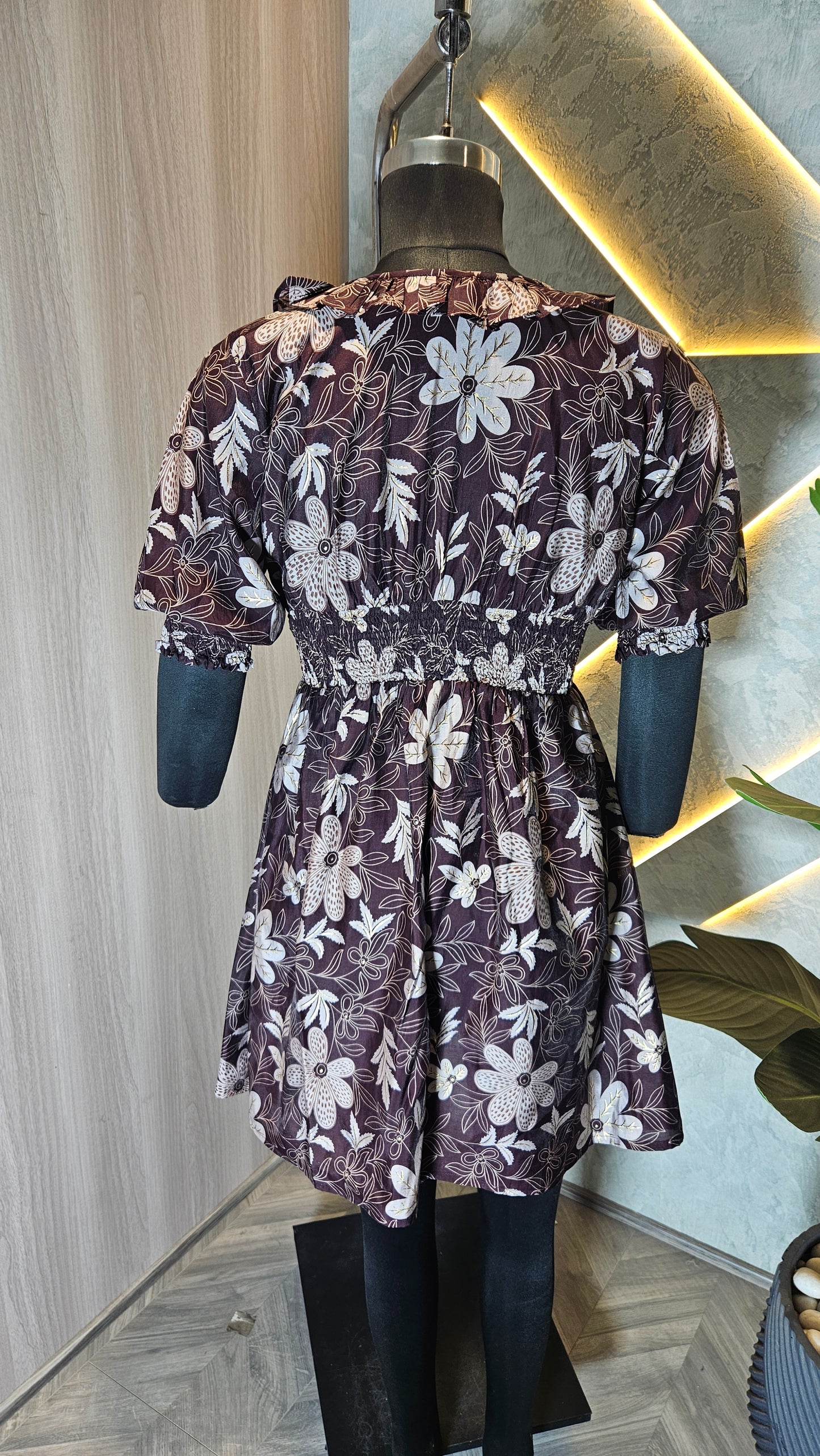 078-D-HOB Women's Boho Floral Smocked Waist Peasant Top – Made in India