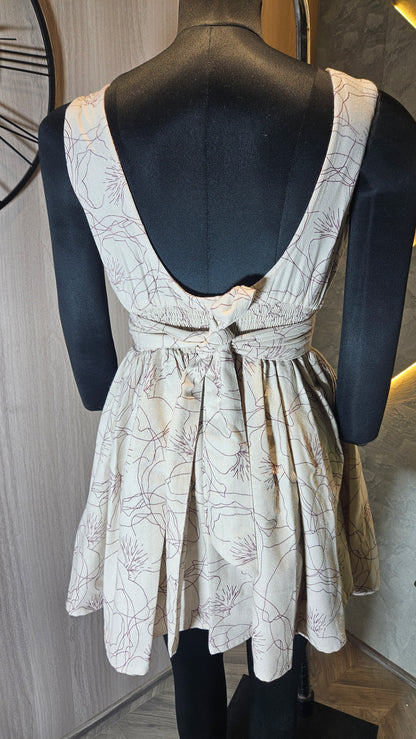 082-D-HOB Women's Sleeveless Smocked Bodice Floral Cotton Top – Made in India