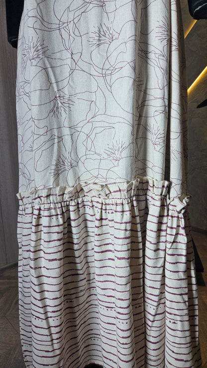 083-D-HOB Handcrafted Cotton Halter Neck Maxi Dress – Made in India