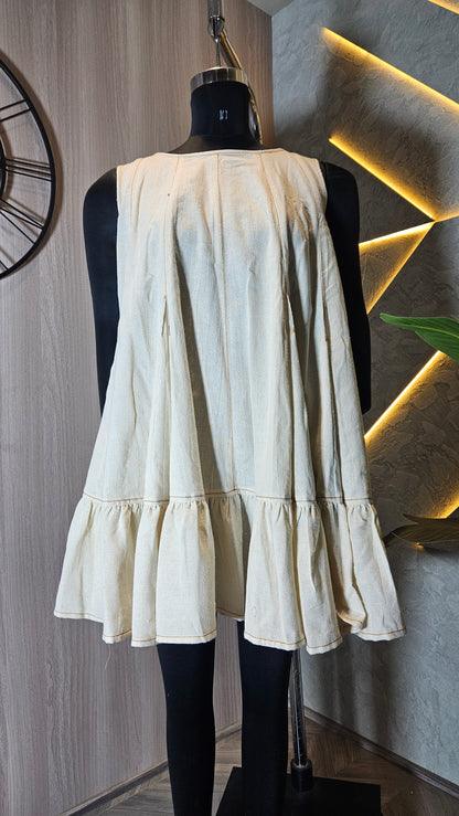 084-D-HOB Women’s Sleeveless Flared Cotton Tunic Top – Made in India