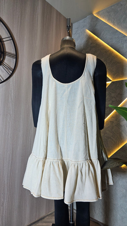 084-D-HOB Women’s Sleeveless Flared Cotton Tunic Top – Made in India