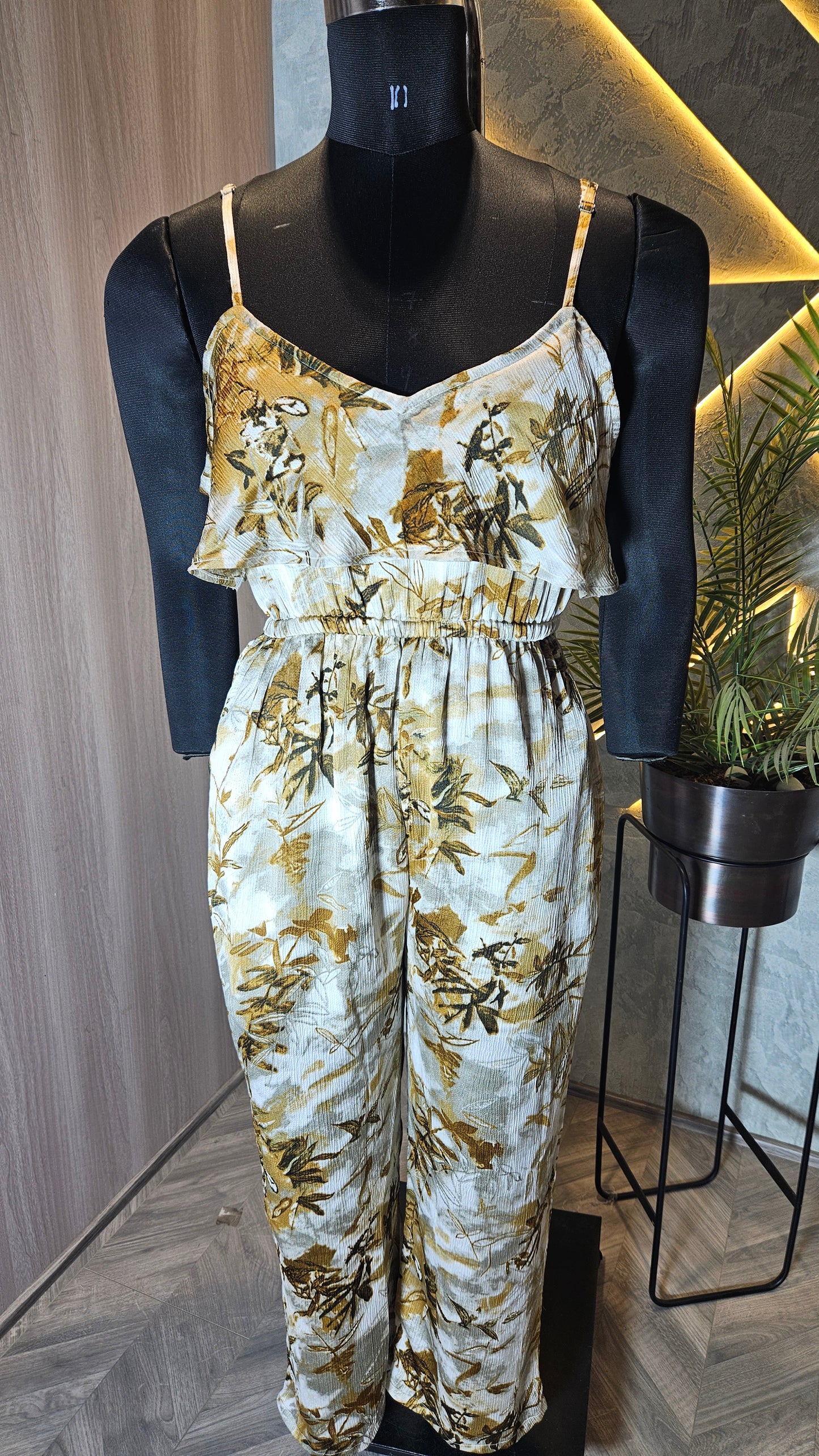 098-JS-HOB Women's Floral Printed Sleeveless Jumpsuit – Made in India