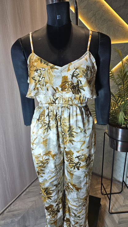 098-JS-HOB Women's Floral Printed Sleeveless Jumpsuit – Made in India