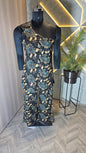 0103-C-HOB Elegant One-Shoulder Batik Floral Co-ord Set - Made in India