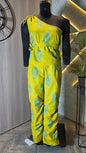 0105-C-HOB Handcrafted One-Shoulder Printed Cotton Jumpsuit- Made in India