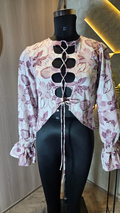0107-T-HOB Long Sleeve Crop Top - Made in India