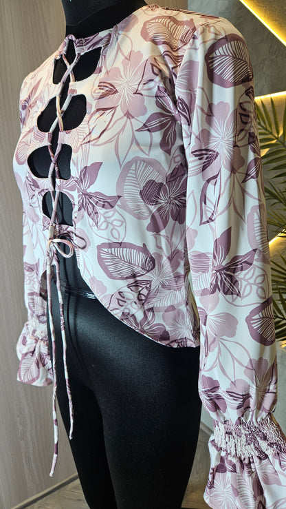 0107-T-HOB Long Sleeve Crop Top - Made in India