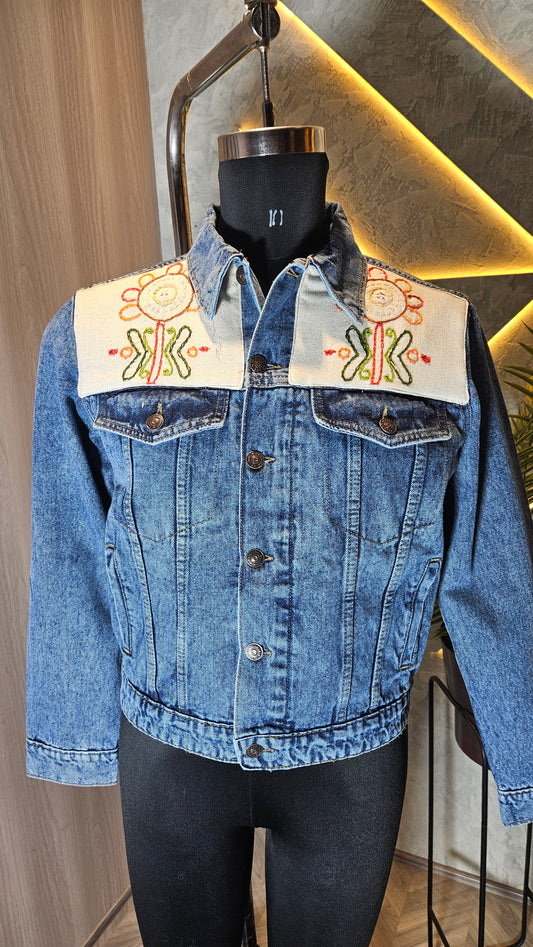 0111-J-HOB Artisan Embroidered Denim Jacket - Made in India