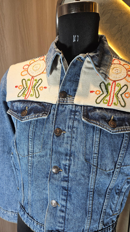0111-J-HOB Artisan Embroidered Denim Jacket - Made in India