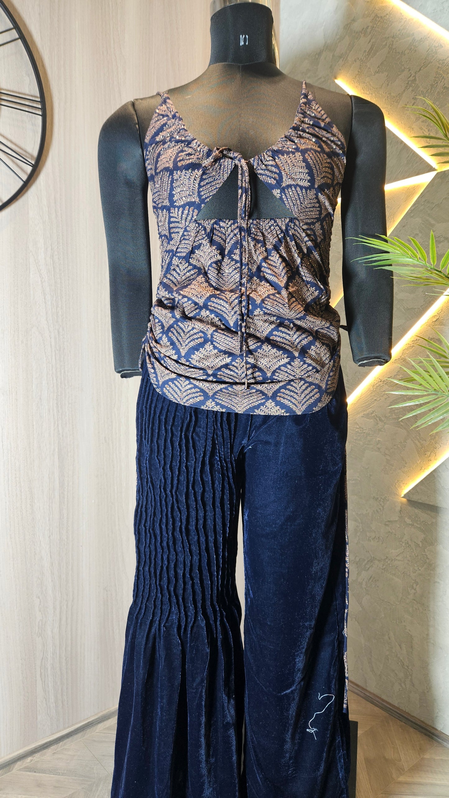 0113-C-HOB Boho Chic Sleeveless Ruched Kurti Top- Made in India