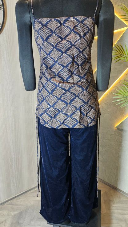 0113-C-HOB Boho Chic Sleeveless Ruched Kurti Top- Made in India