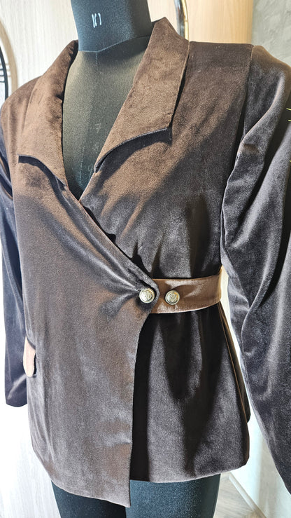 0118-J-HOB-Women's Premium Velvet Blazer Top - Made in India