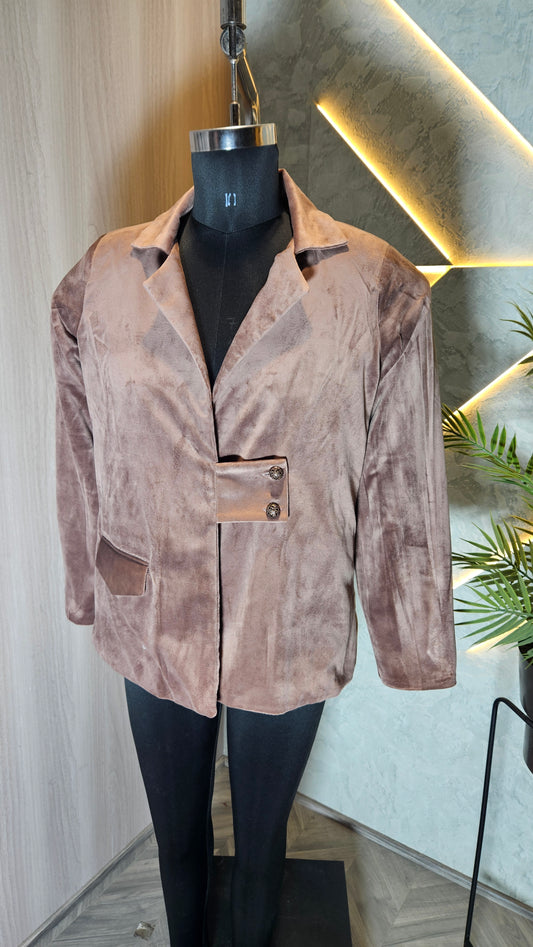 0121-J-HOB-Velvet Luxe Women's Blazer - Made in India