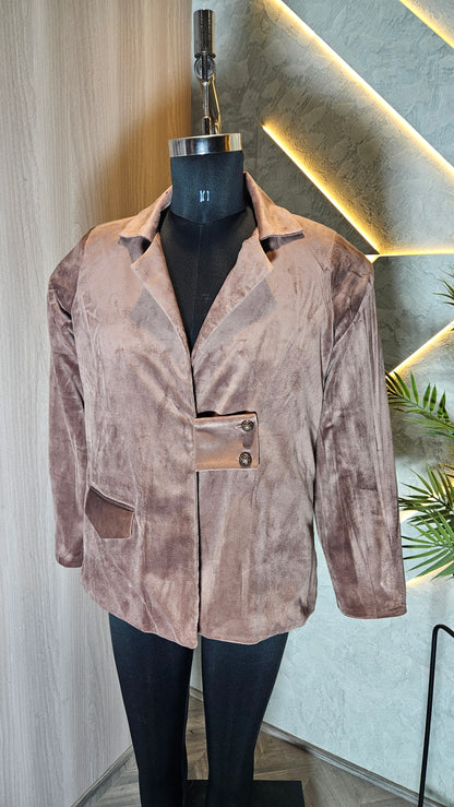 0121-J-HOB-Velvet Luxe Women's Blazer - Made in India