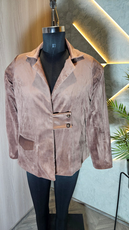 0121-J-HOB-Velvet Luxe Women's Blazer - Made in India