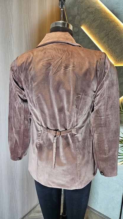 0121-J-HOB-Velvet Luxe Women's Blazer - Made in India