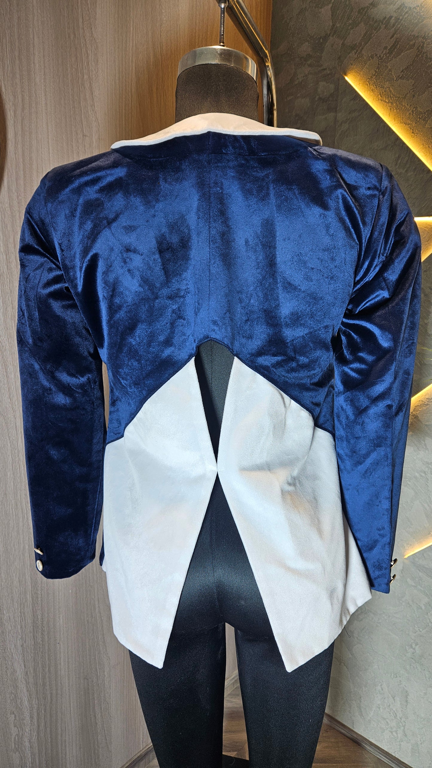 0122-J-HOB- Women's Velvet Contrast Collar & Pocket Buttoned Top - Made in India