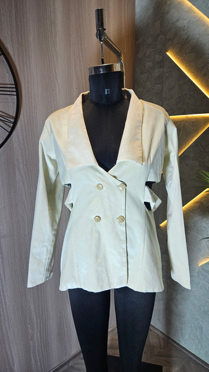 0124-J-HOB- Women's Designer Double-Breasted Blazer Top - Made in India