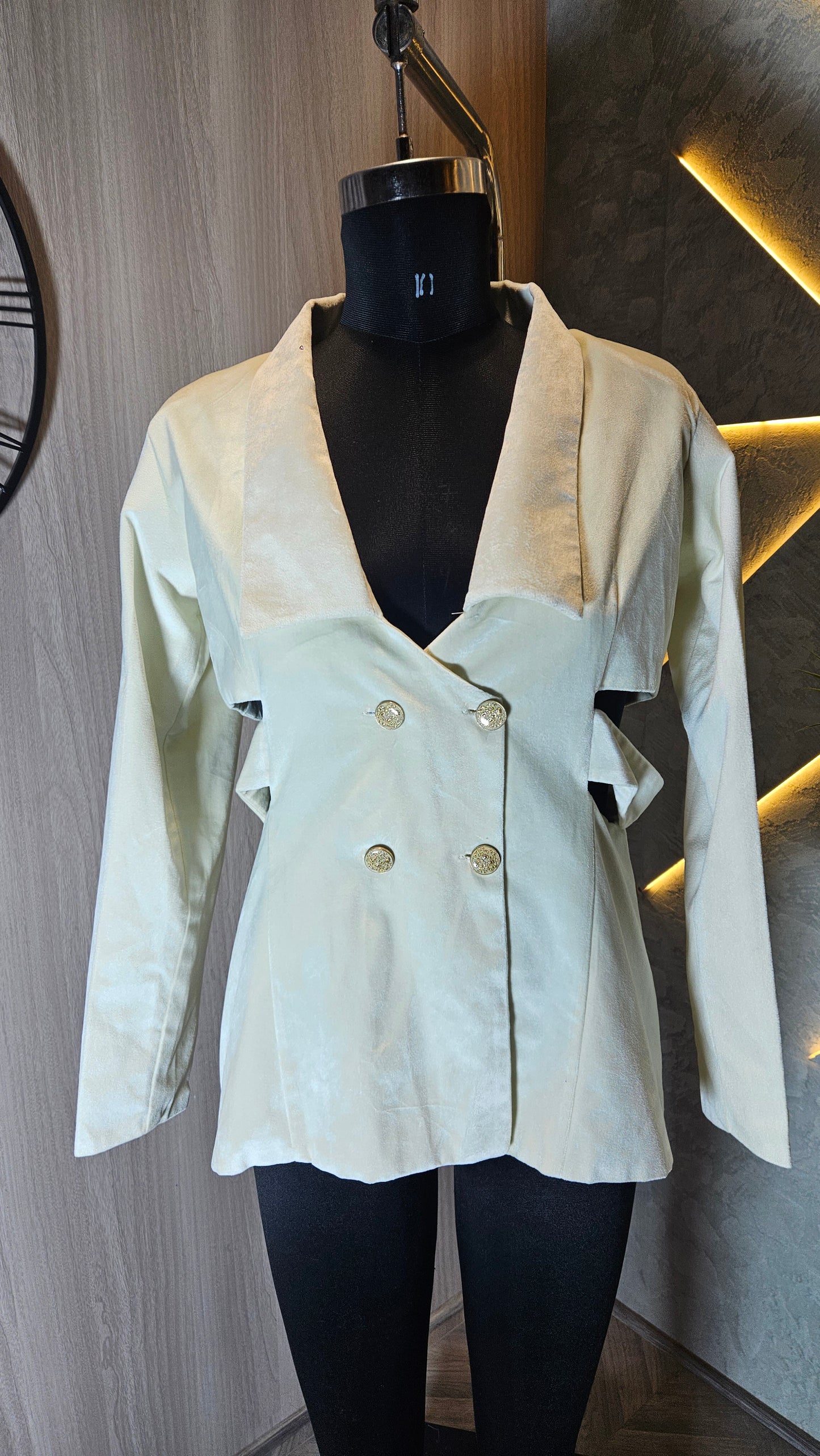 0124-J-HOB- Women's Designer Double-Breasted Blazer Top - Made in India