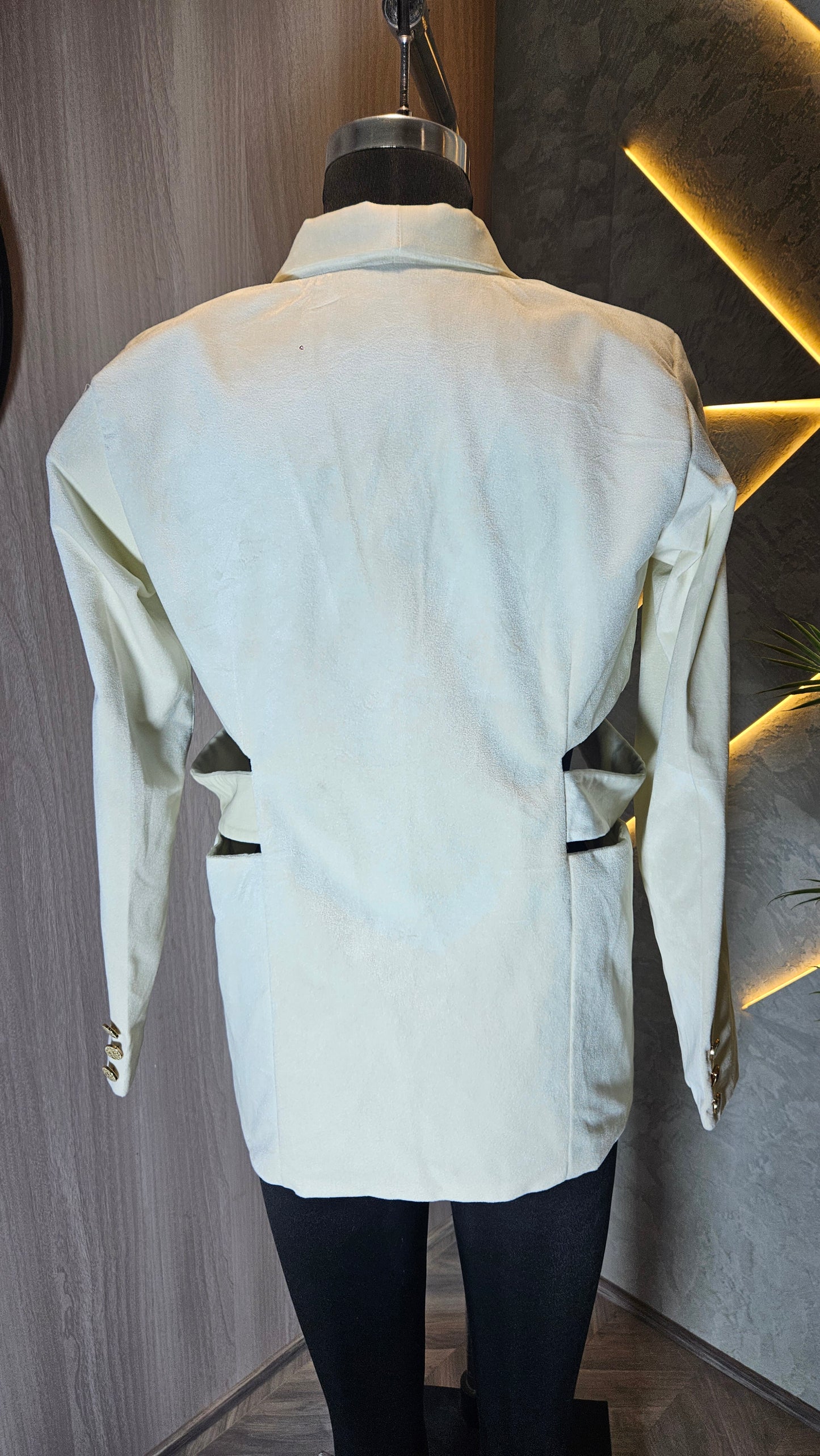 0124-J-HOB- Women's Designer Double-Breasted Blazer Top - Made in India